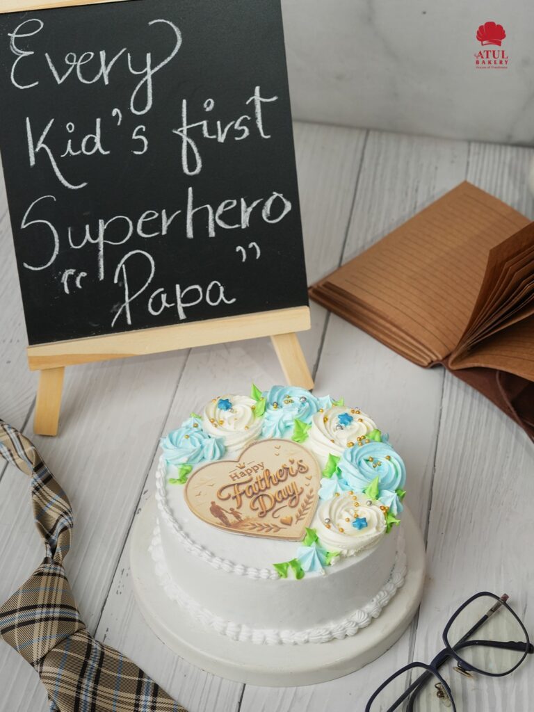 Eggless Father's Day cake design by Atul Bakery, Kim Gujarat